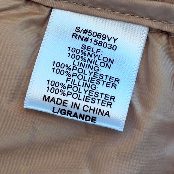 Love Tree Ultra Light Travel Packable Puffer Vest Women's Juniors L Khaki Zip Up - Picture 10 of 16